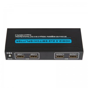 V2.0 HDMI 2x2 Athraigh \/ Scoilteoir Tacaíocht 3D Ultra HD 4Kx2K @ 60Hz HDCP2.2