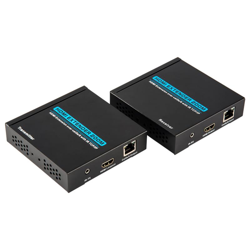 V1.3 HDMI Extender 200m thar thacaíocht cábla Aonair cat5e \/ 6 Iomlán HD 1080P POE
