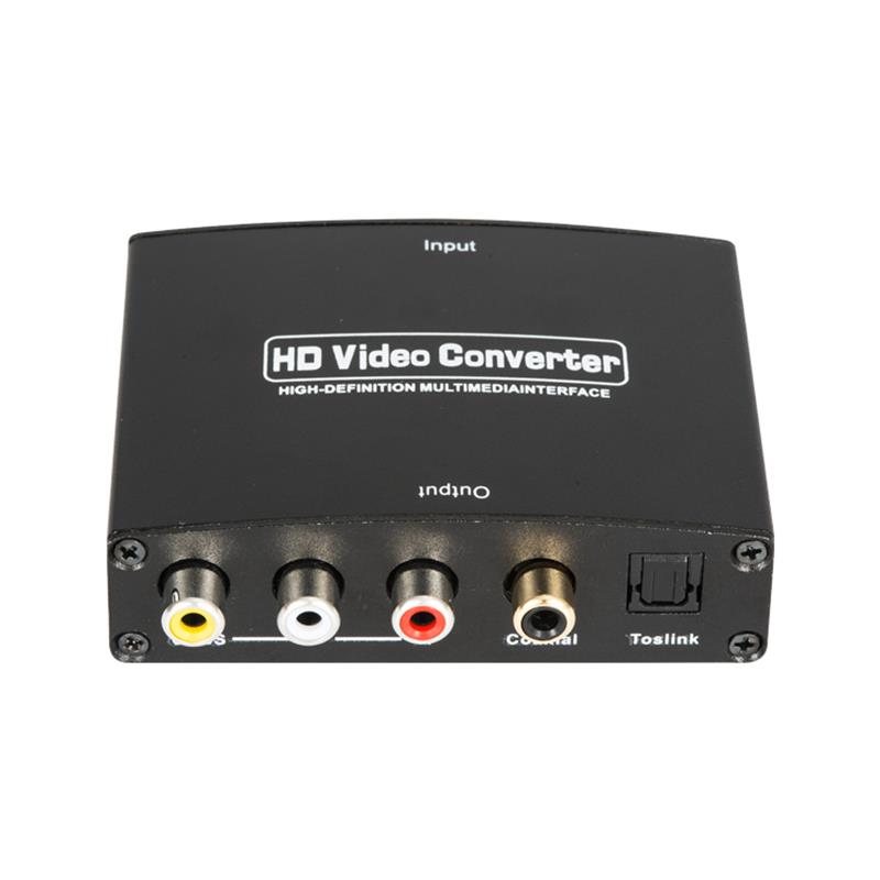 HDMI DO AV + Tiontaire Fuaime Digiteach Tiontaire Auto 1080P