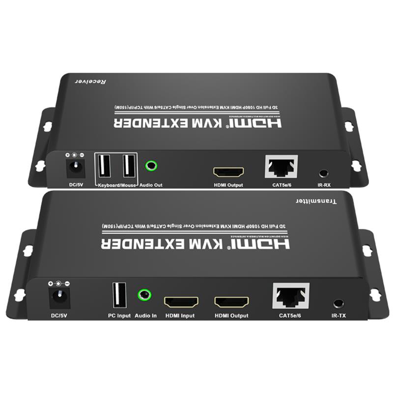 HDMI KVM Extender 150m Thar CAT5e \/ 6 Aonair Le Tacaíocht TCP \/ IP Iomlán HD 1080P