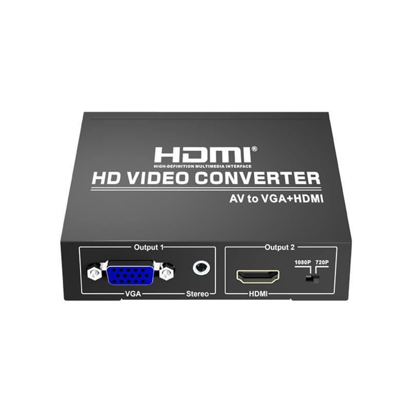 AV go VGA + HDMI Converter Up Scaler 720P \/ 1080P